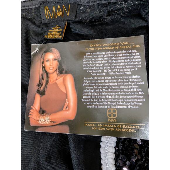 IMAN Global Chic Black Sequin Trim Jacket Small NWT - Picture 6 of 7